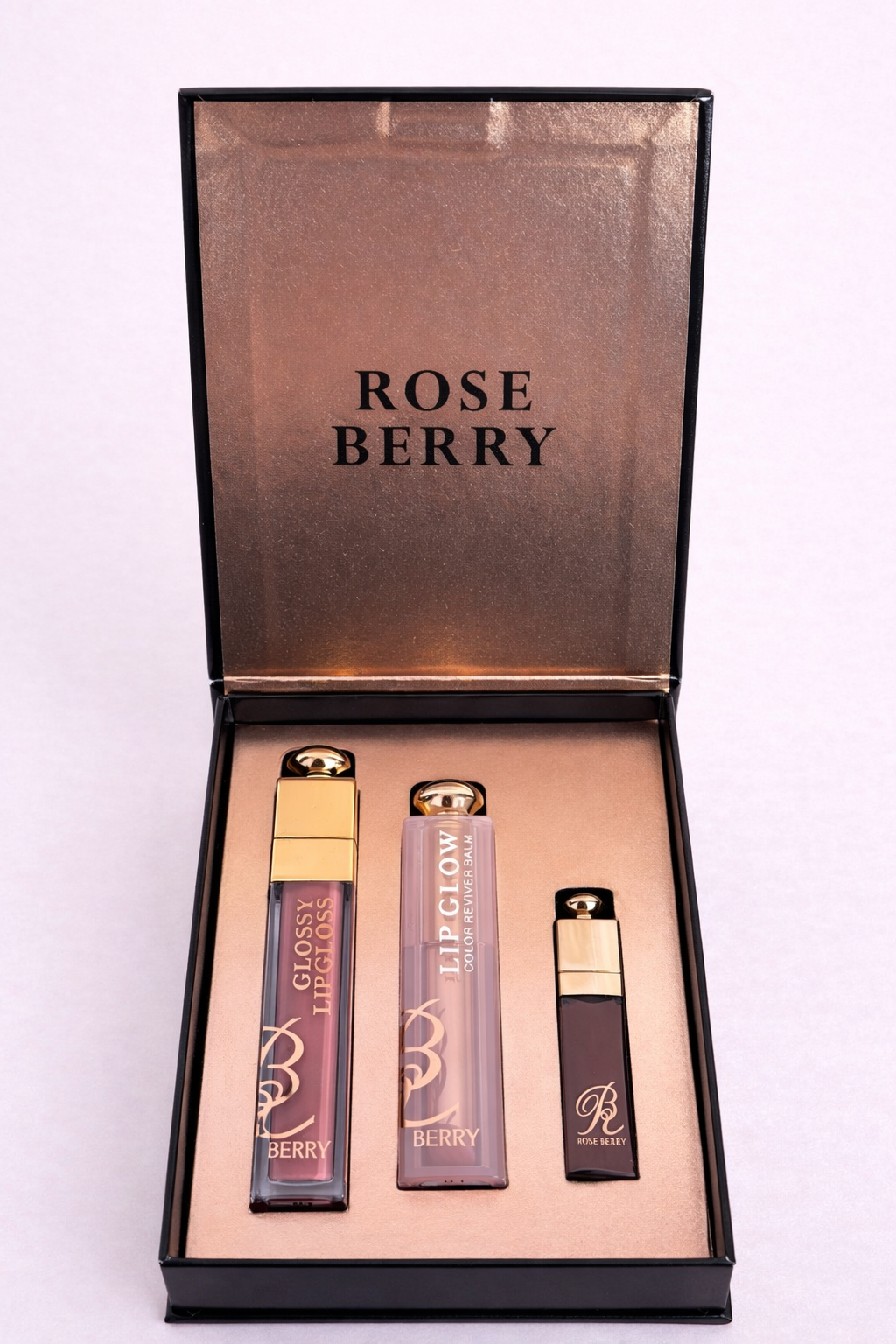 🌸 Rose Berry – Lip Set Glow & Gloss
