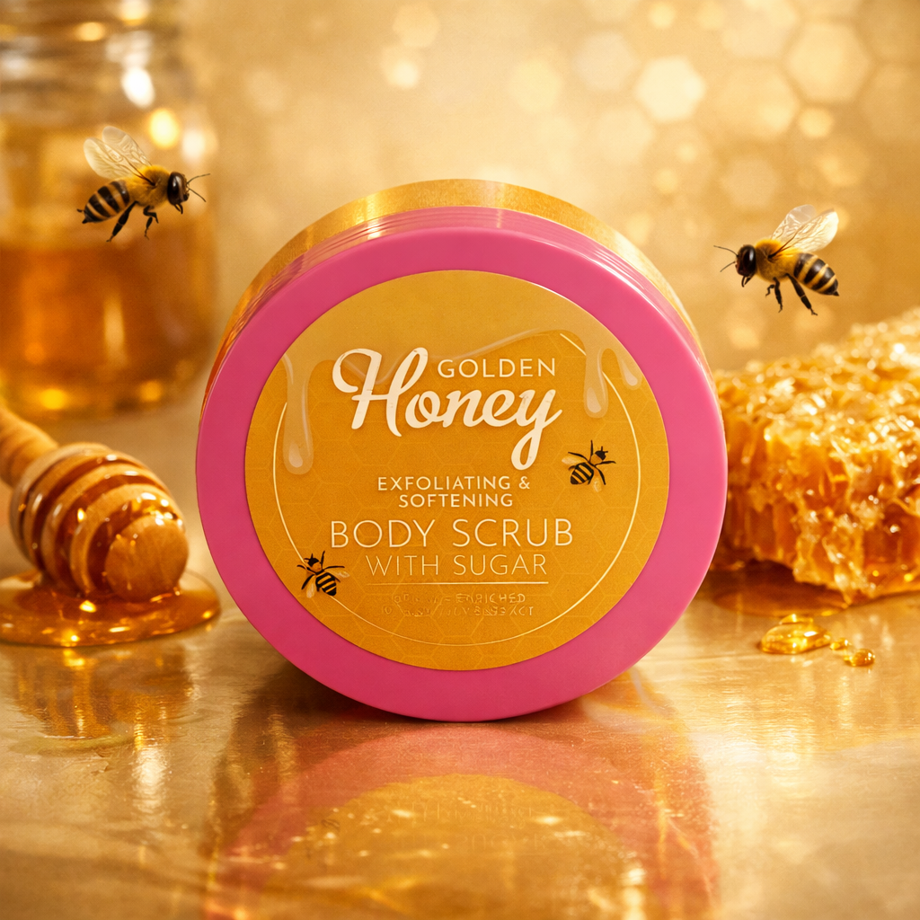 Golden Honey Body Scrub – Scrub Corpo Esfoliante allo Zucchero al Miele | Pelle Morbida e Luminosa