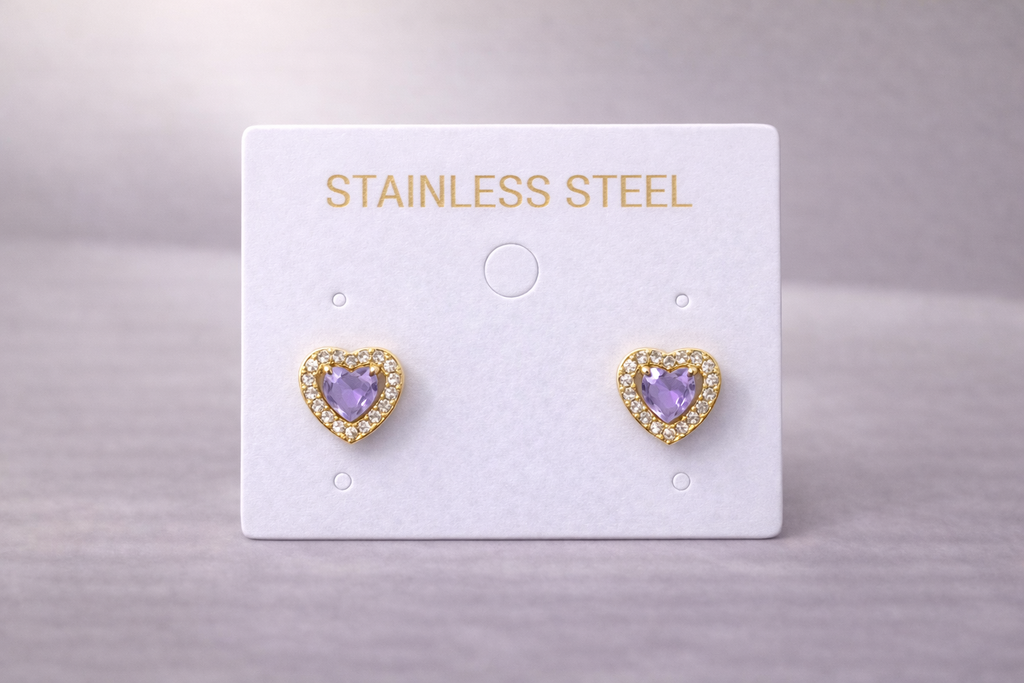 Orecchini cuore brillante oro