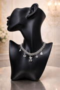 Collana Doppia Catena con Charms