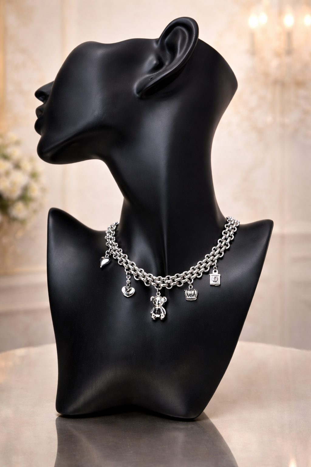 Collana Doppia Catena con Charms