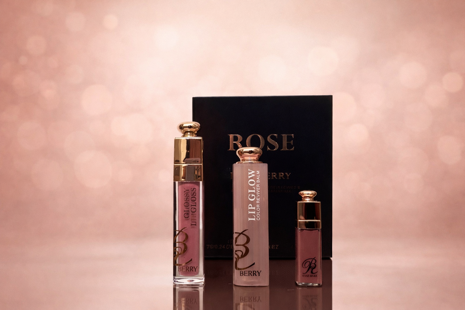 🌸 Rose Berry – Lip Set Glow & Gloss
